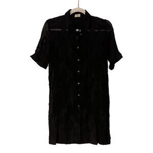 Artizia Wilfred Black Sheer Short Sleeve Minid Dress XXS